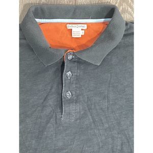 Carbon 2‎ cobolt L men's button shirt gray orange cotton short sleeve